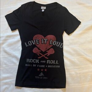 Rock and Roll Hall of Fame 'Love It Loud' Graphic Tee - Black with Red Print